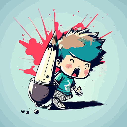 Little boy bomb doodle vector ilustration