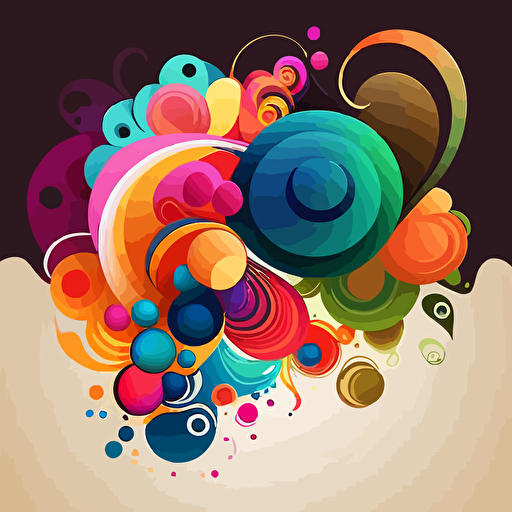 colorful vector art, swirls and circles