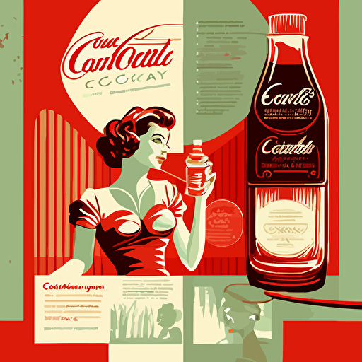 the concept of consumer centricity for Coca Cola, illustrated in corporate vector style, using the coca cola palette