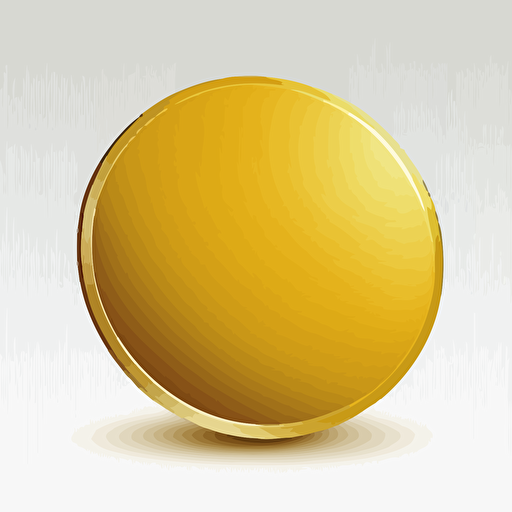 A gold coin icon. it is on the edge. Bright and voluminous, vector. White background.
