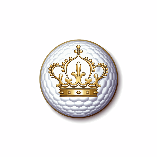a golf ball with a vector style crown on top, logo, white background, — v5.1
