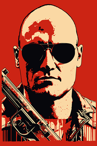 bald woody harrelson in natural born killers, poster, vector, gritty, detailed,
