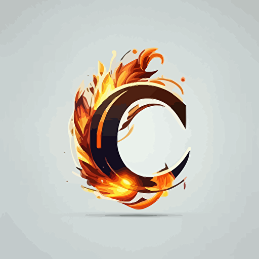 Fire Letter C logo template. Burning flame design element vector illustration. Corporate branding identity
