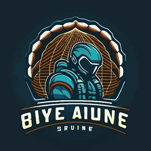 skydive parachute rigging logo 2 colors clean vector style