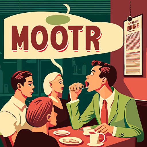 a vector art lofo for a restraunt called word of mouth