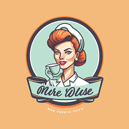 logo for nurse coffee, vector style, clean, plain background, max 6 colours