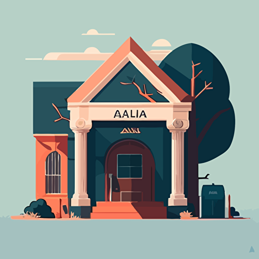 a bank, flat, illustration, vector, minimalistic, startup, allegra