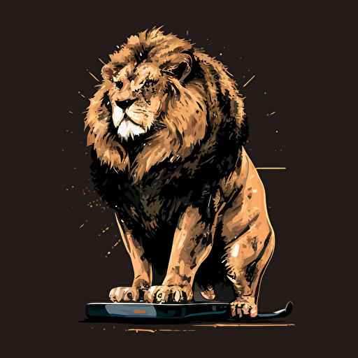 vector lion litting weigh