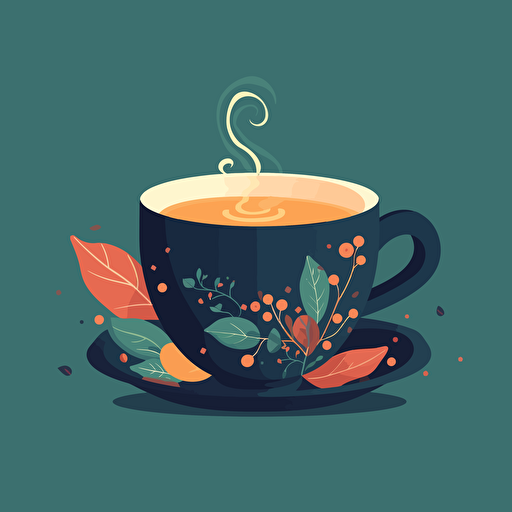 flat vector illustration of a cup of tea