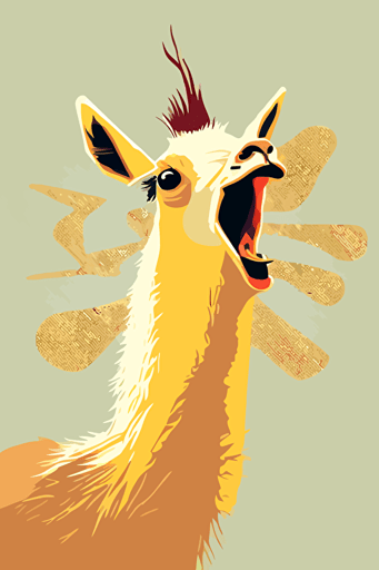 a silly lama sticking out its tongue, minimalistic, vector art,