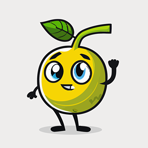 a mascot logo of a lemon, simple, vector