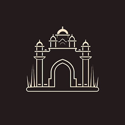 minimalist, modern logo for gateway of india in vector style