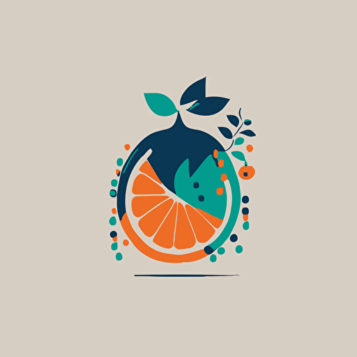 Minimalist flat logo, vector, 2d , simple design, fruit