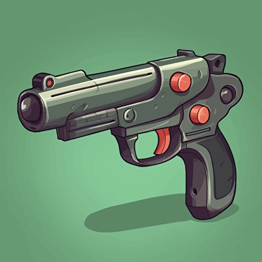 create a rounded corner,,vectory art style cartoony firearm
