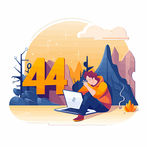 a vector illustration for a 404 page, white background