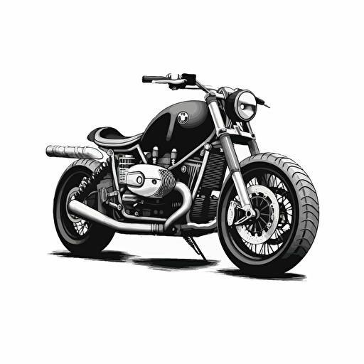 bmw RnineT Bobber Vector black and white
