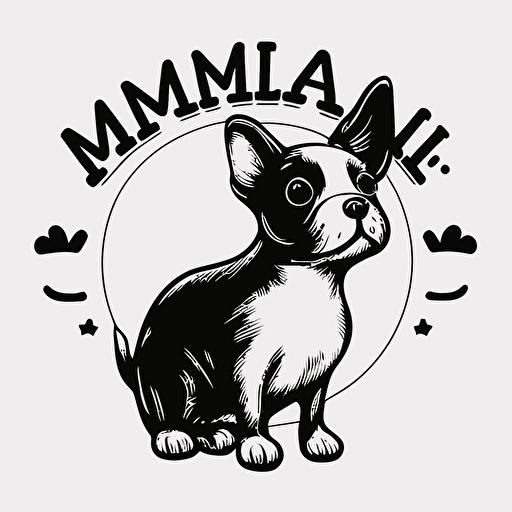 mimimal iconic logo of an online pet store, black and white vector, a clear background