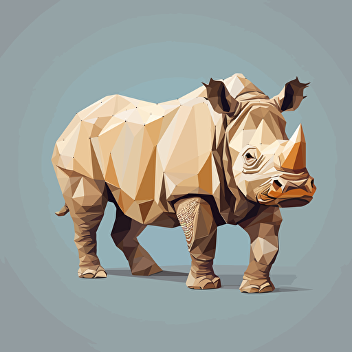 rhino vector art kirigami