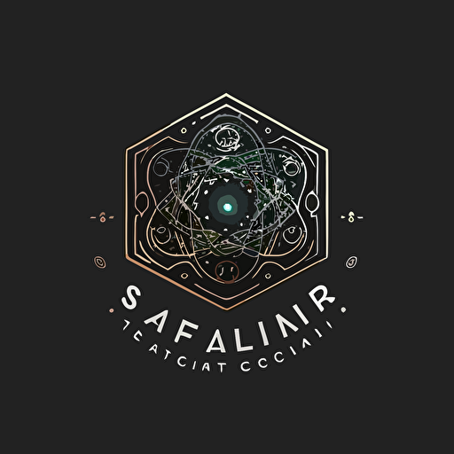 an emblem logo for an art & science AI company, simple, vector