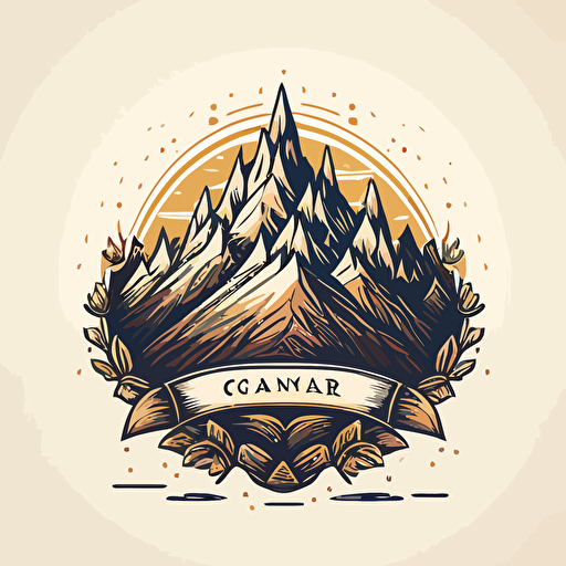 vector logo of a crown made of mountain peaks