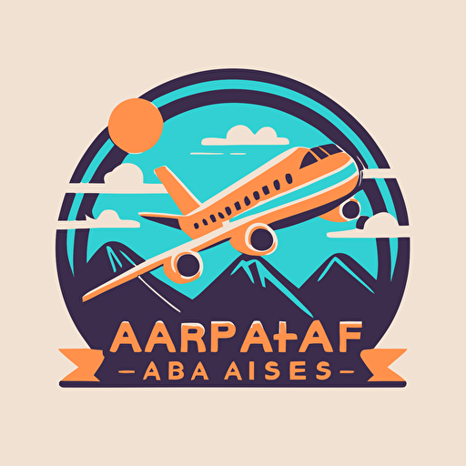 a flat illustration of company logo that sells cheap airfare deals adobe illustrator, vector