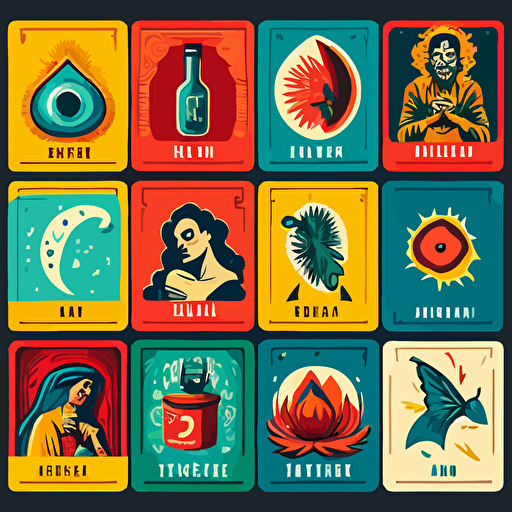 modern loteria cards vectorial style