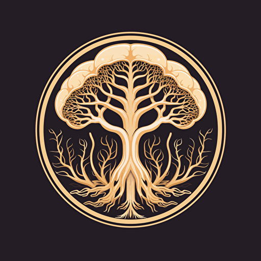 simple vector logo of mycelium company, the company called PTRI and sells mycelium genetics for mushroom growing