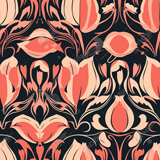 tulip, floral pattern, vector style
