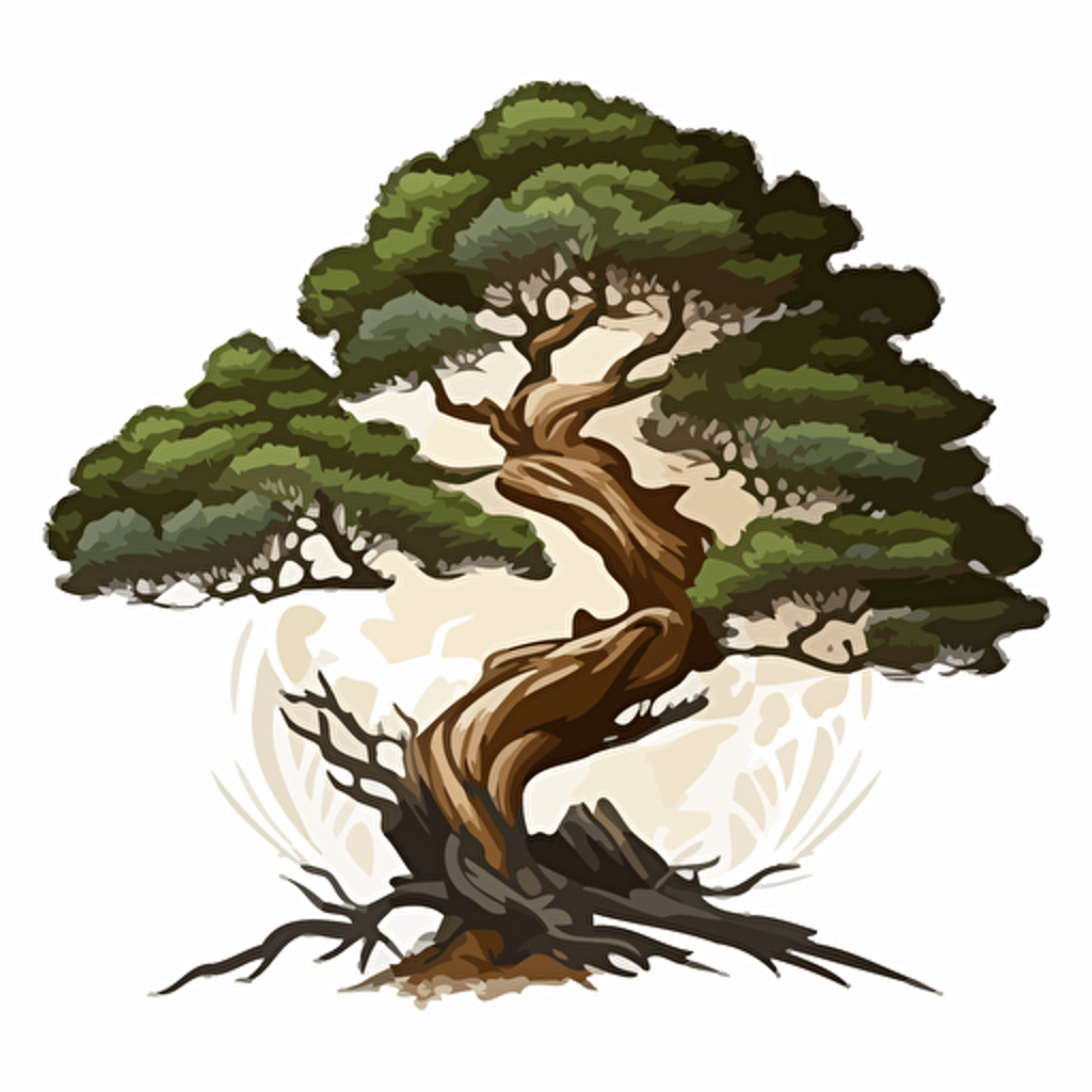 vector logo of a juniper tree