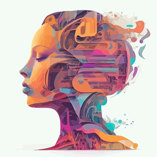 artificial intelligence, language model, large language model, modern, pastel, future , drawing, vector, composition, abstract