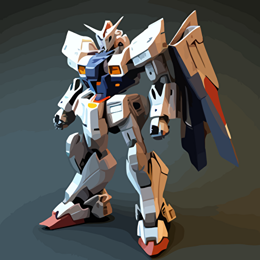 Gundam model, lowplay style, vector, 16k, made by C4D