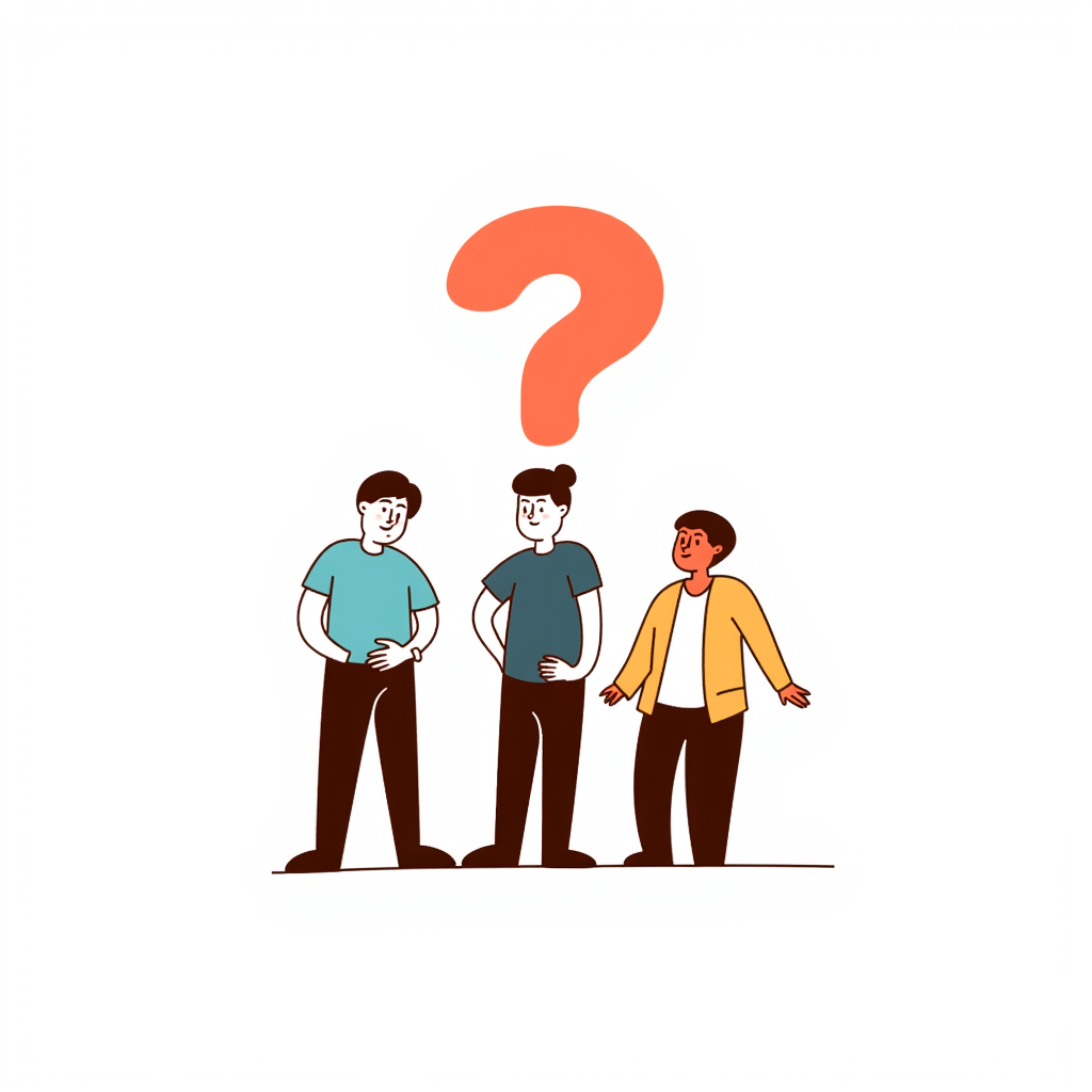 people pondering a question 