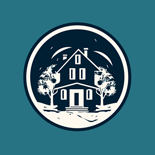 create a simple real estate logo, vector style, big house