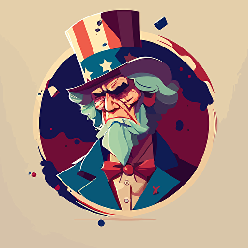 2d vector illustration of "uncle sam", flat, modern.