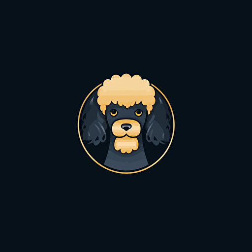 A vector logo of a miniature poodle, simple, modern, memorable, sophisticated, elegant, luxurious