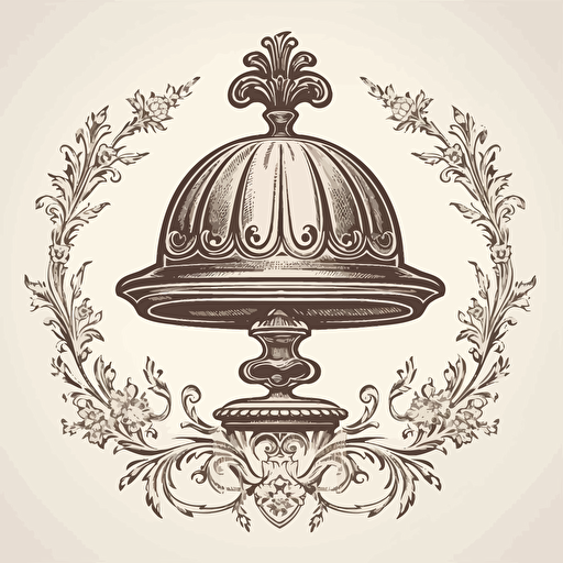 decoration with Regency cooking cap, vector