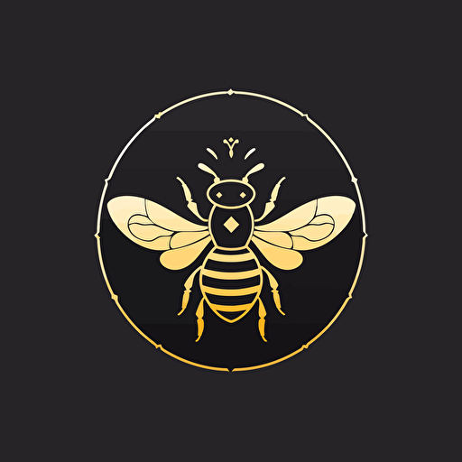 brand logo bee, flat design, minimalist, vectorial