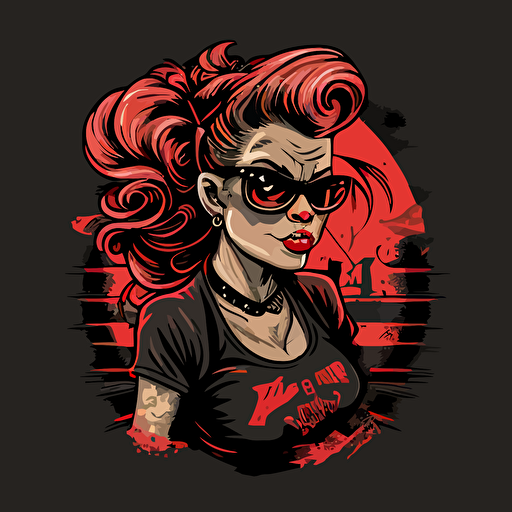 female monkey rockabilly vector