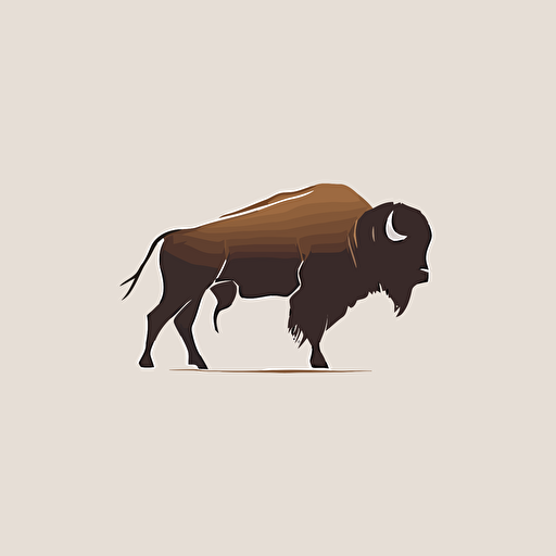 minimalist logo of a bison, simple 2d vector line