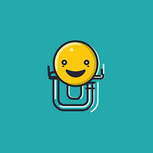 flat vector logo of an upgraded clippy, friendly, minimal, simplistic