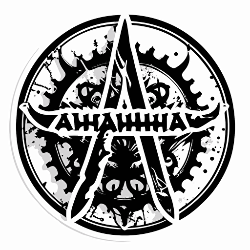 sticker of Christian Anarchy logo, highly detailed, vector art, defined sticker cutout, plain white background, 32k