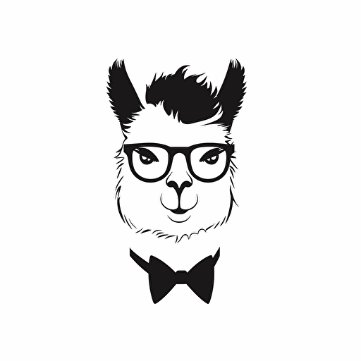 logo for clothing company, alpaca, vector, cute, elegant, black and white