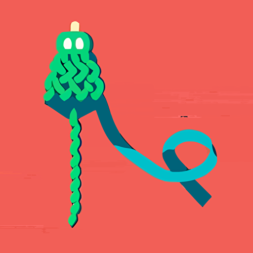 noose from the board game Clue in a vector art cartoon style, flat color, solid color background