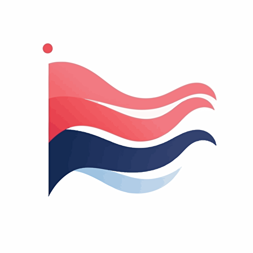 clean minimalistic vector illustration of a political flag, waving in motion, white background