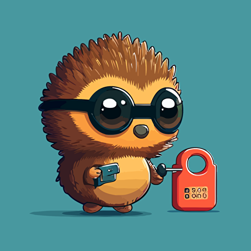 cute mascot for a digitial password security company, vector style