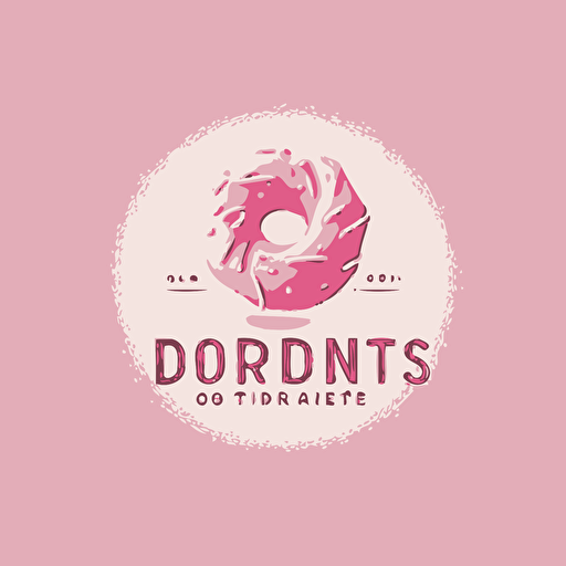 Vector minimalist modern logo concept of donuts with pink elements without any text