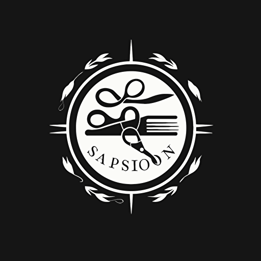 hair salon logo,scissors, round, vector