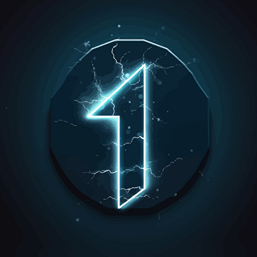 vector of number '1' looking like thunderbolt sign