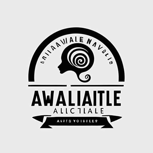 a simple logo for "Adaptive Retail" a online shop that sells on trend items, black, white background, vector
