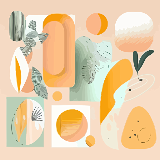 abstract backgrounds. Hand drawn various shapes and doodle objects. Contemporary modern trendy vector illustrations, pastel colors, dribbble, behance